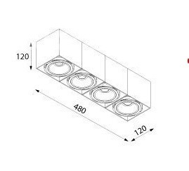 Cleoni TITO  T113D5 116 Plafon czarny