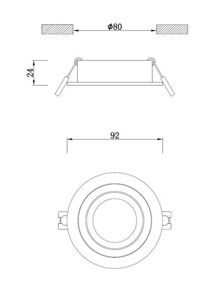 Dann Lux Design PELE R-WH Biały DLD5248 Mała Oprawa Do Zabudowy 