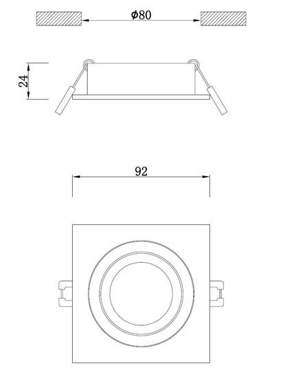 Dann Lux Design PELE S-WH Białe DLD5251 Mała Oprawa Do Zabudowy 