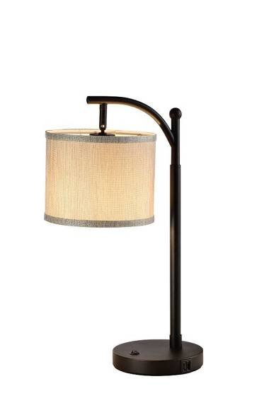 Dann Lux Design ROE BK-T DLD5317 Lampa stołowa z wyjściem USB czarna