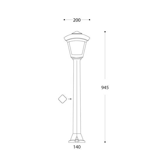 Fumagalli FMG-GIAFFA-ROBY-BLK Giaffa Lampa stojąca