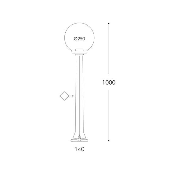 Fumagalli Giaffa Lampa stojąca zewnętrzna FMG-GIAFFA-GLOBE-BLK