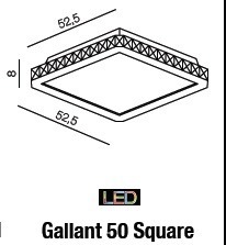 Gallant 50 SQUARE AZ1595 LED Lampa Sufitowa Azzardo