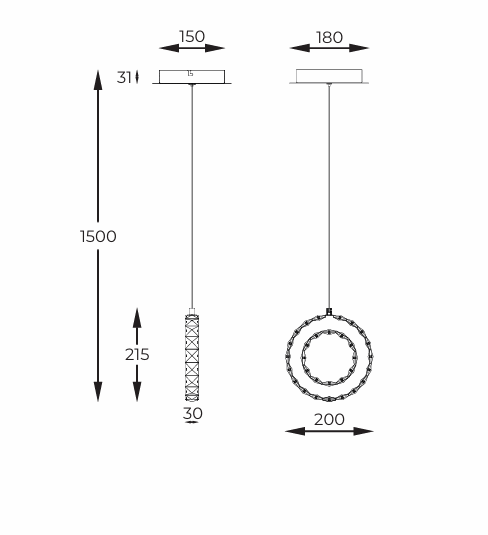 Girona Zuma Line Lampa wisząca MD3713-1-3CT