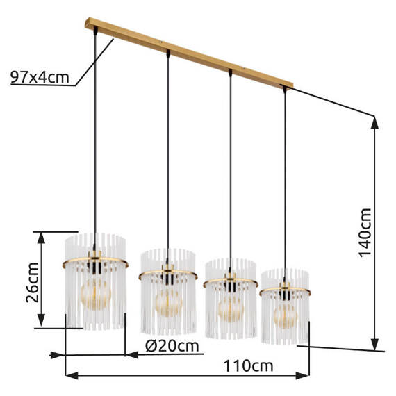 Globo Lighting Zwis Gorley 15698-4HM