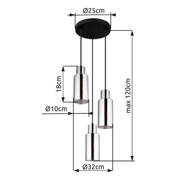 Globo Lighting Żyrandol 15708-3H Lidaria 