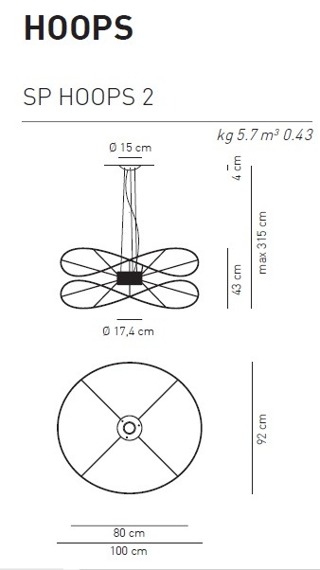 Hoops SP 2 Lampa Wisząca AXO Light złota LED