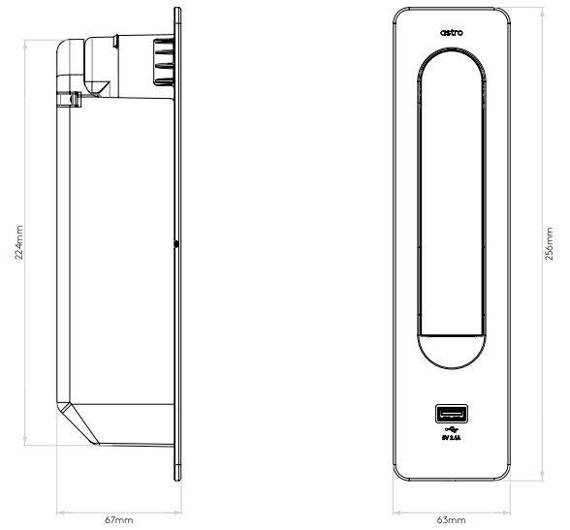 Kinkiet Astro Keta USB 1437005