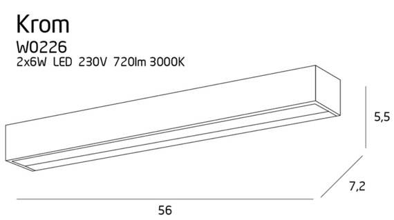 Kinkiet MaxLight Krom W0226 56 cm