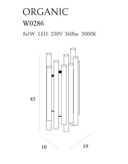 Kinkiet MaxLight Organic Black W0286