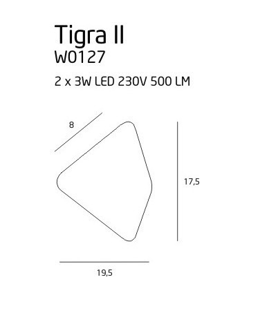 Kinkiet Maxlight Tigra 2 biały W0127