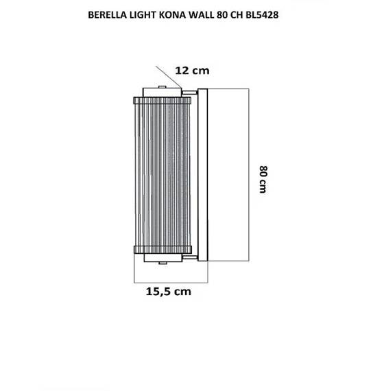 Kinkiet Wysoki Berella Light Kona Wall 80 CH BL5428
