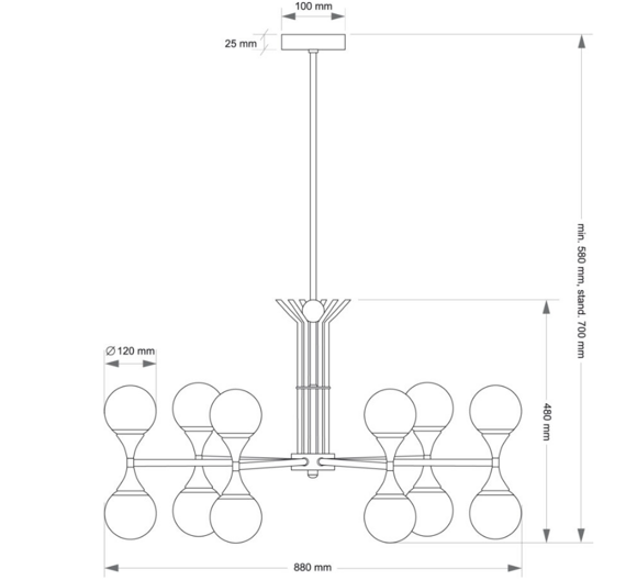 Kutek Bari BAR-ZW-6(Z) Lampa wisząca