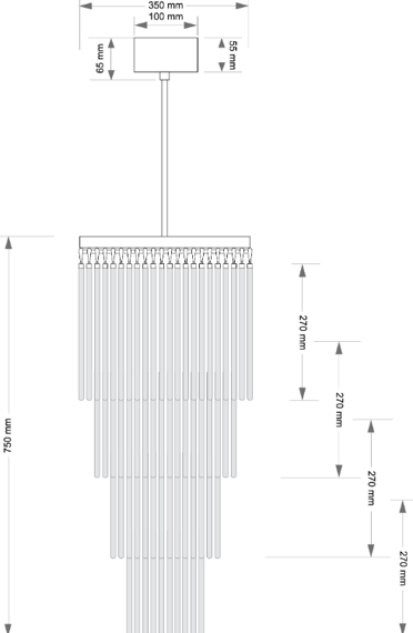 Kutek Filago Lampa wisząca FIL-ZW-10(P)350/270