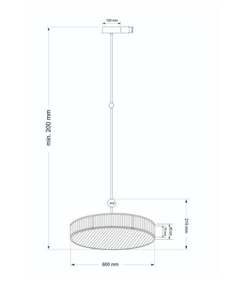 Kutek Lavone LAV-ZW-6(P)600-1/R Lampa wisząca