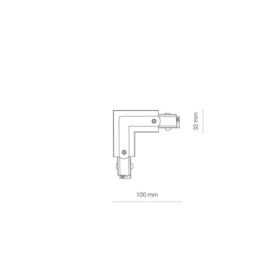 Lącznik kątowy Nowodvorski 8706 Lewy Ctls Power L Connector Czarny