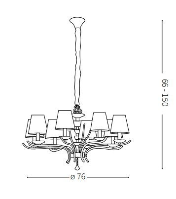 Lampa Ideal Lux Pegaso SP8 Ottone Satinato