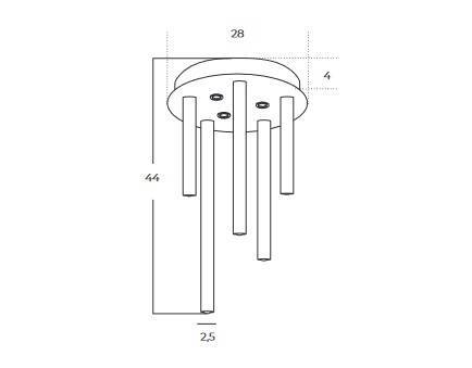 Lampa Plafon Azzardo Ilios 5 Top 3-Step DIMM BK AZ5750