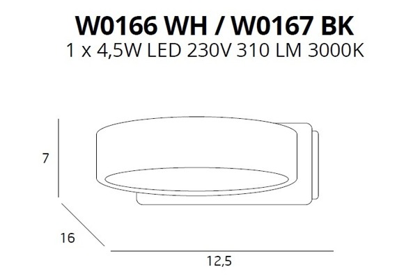 Lampa Ścienna MaxLight Tokyo W0166 WH biała okrągła