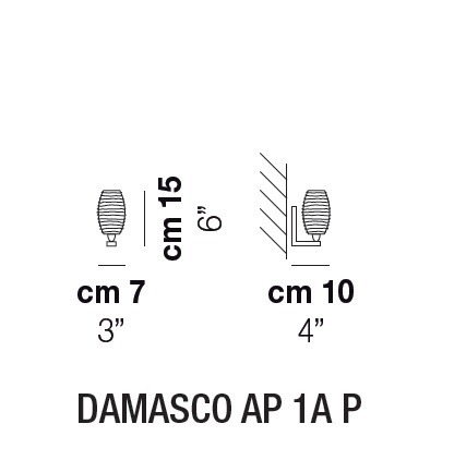 Lampa Ścienna VISTOSI DAMASCO AP 1A P crystal 15 cm