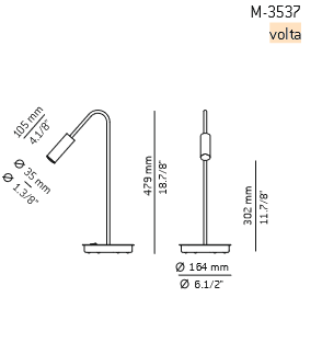 Lampa Stołowa Estiluz Volta M-3537-M