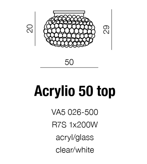 Lampa Sufitowa AZZARDO Acrylio 50 Top AZ0053
