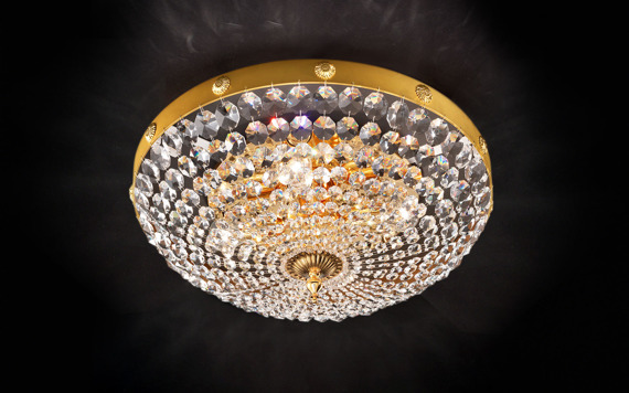 Lampa Sufitowa MASIERO Elegantia 6005 PL 3 Kryształki Murano