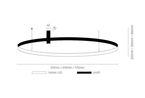 Lampa Sufitowa Shilo Agari 1330 Czarna 57cm