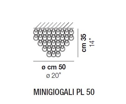 Lampa Sufitowa VISTOSI MINIGIOGALI PL 50 transparentna 35 x 50 cm