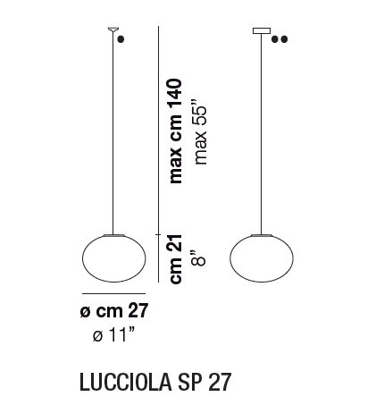 Lampa Wisząca 27 cm VISTOSI LUCCIOLA SP27