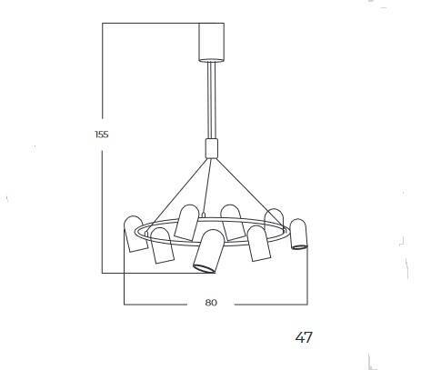 Lampa Wisząca Azzardo Vivio Pendant 8 BK/BK AZ5732