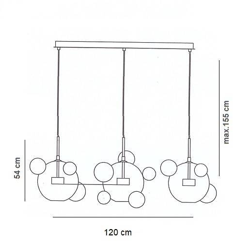 Lampa Wisząca Berella Light Ballone 3H BL0460 Złota Wysyłka 24H