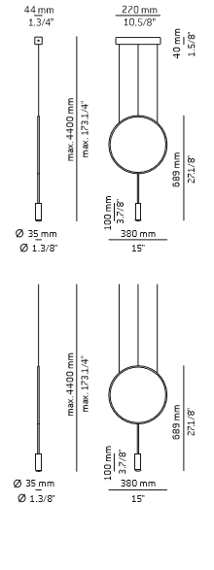 Lampa Wisząca Estiluz Revolta T-3635 czarny