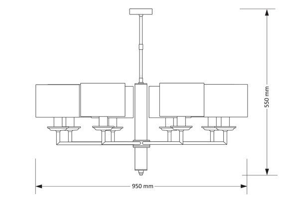 Lampa Wisząca Kutek Mood Modesto MOD-ZW-8 (CC)