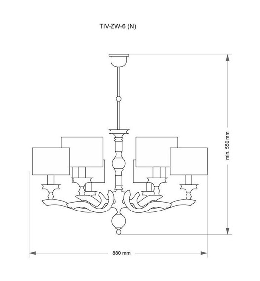 Lampa Wisząca Kutek Mood Tivoli TIV-ZW-6(N) Nikiel