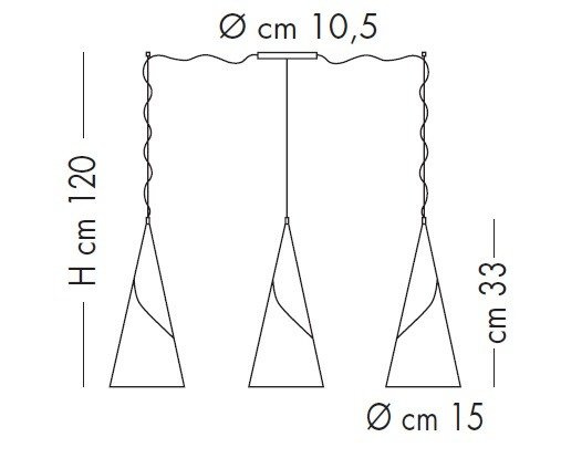 Lampa Wisząca Lampade Italiane ALBACHIARA SP 1016/3x15 brązowa