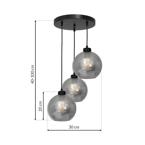 Lampa Wisząca Milagro Sofia 3 MLP6583 Smoked