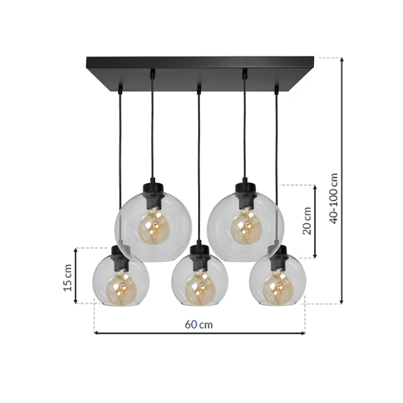 Lampa Wisząca Milagro Sofia 5 MLP65900 Clear 