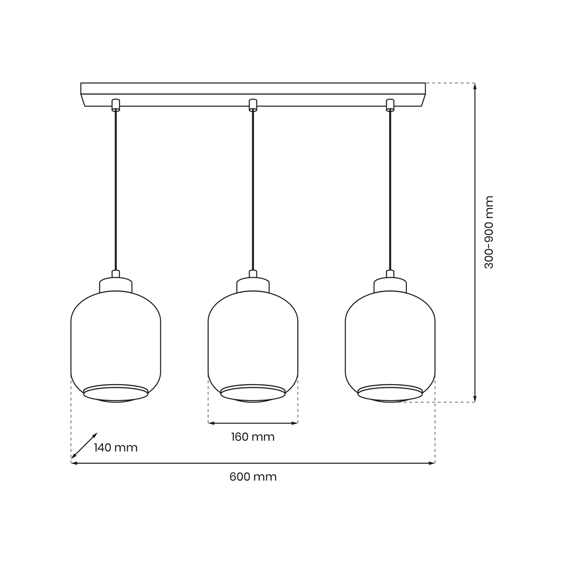 Lampa Wisząca Milagro Sombra 3 MLP8368 MIX