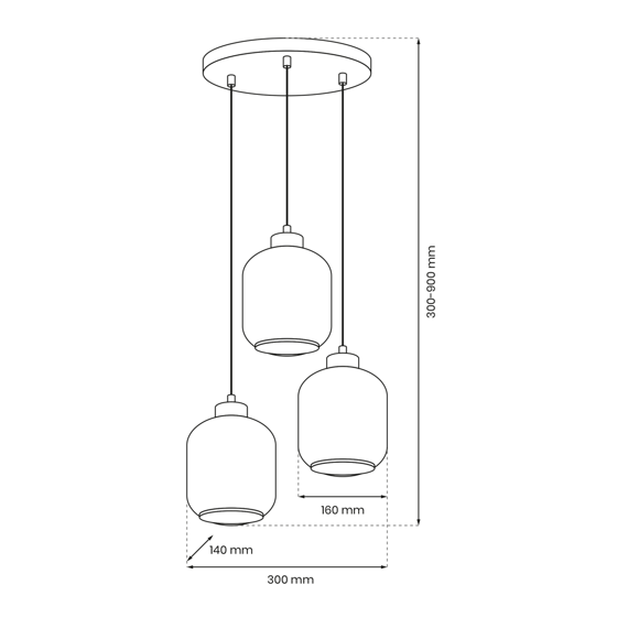 Lampa Wisząca Milagro Sombra 3 MLP8369 Mix