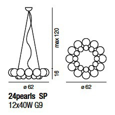 Lampa Wisząca VISTOSI 24PEARLS SP G9