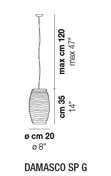 Lampa Wisząca VISTOSI DAMASCO SP G crystal 35 cm