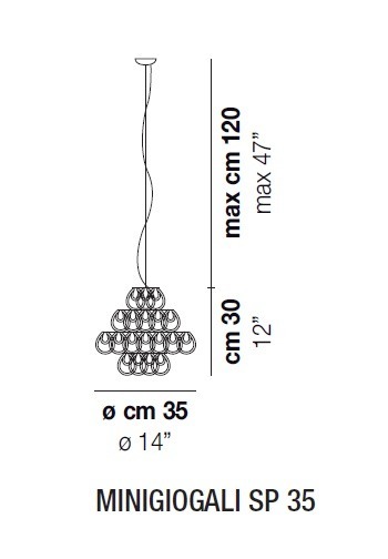 Lampa Wisząca VISTOSI MINIGIOGALI SP 35 transparentna 35 x 30 cm