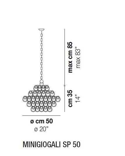 Lampa Wisząca VISTOSI MINIGIOGALI SP 50 transparentna 50 x 35 cm