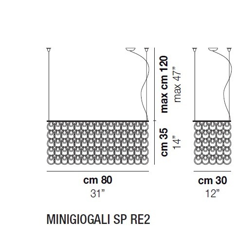 Lampa Wisząca VISTOSI MINIGIOGALI SP RE2 transparentna