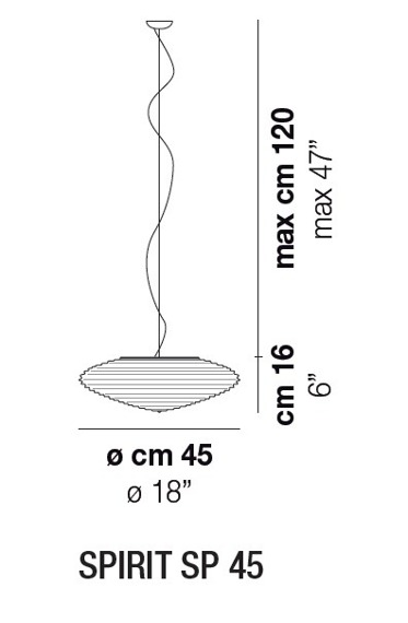 Lampa Wisząca VISTOSI SPIRIT SP 45 E27 biała 45 cm