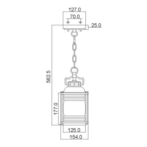 Lampa Wisząca zewnętrzna Elstead KL-ASHLANDBAY8-S-BU Ashland Bay