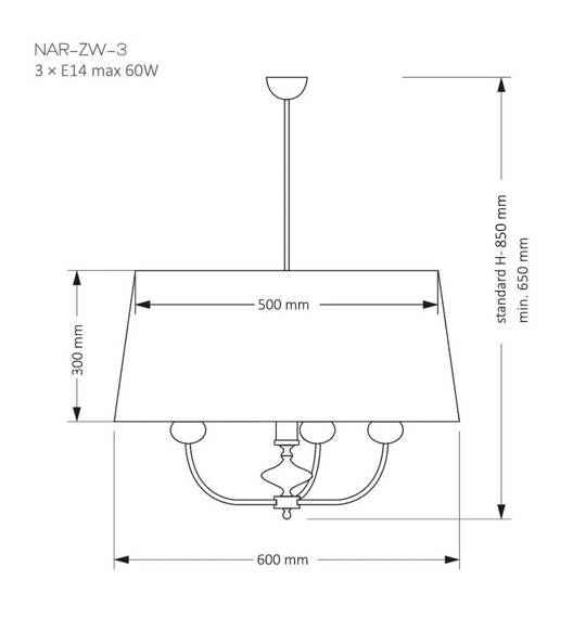 Lampa Zwis Kutek Mood Narni NAR-ZW-3(CZ)