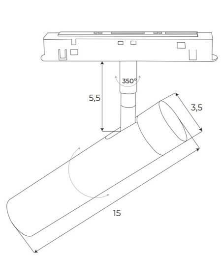 Lampa do szynoprzewodu magnetycznego Maxlight Magnetic System On/Off