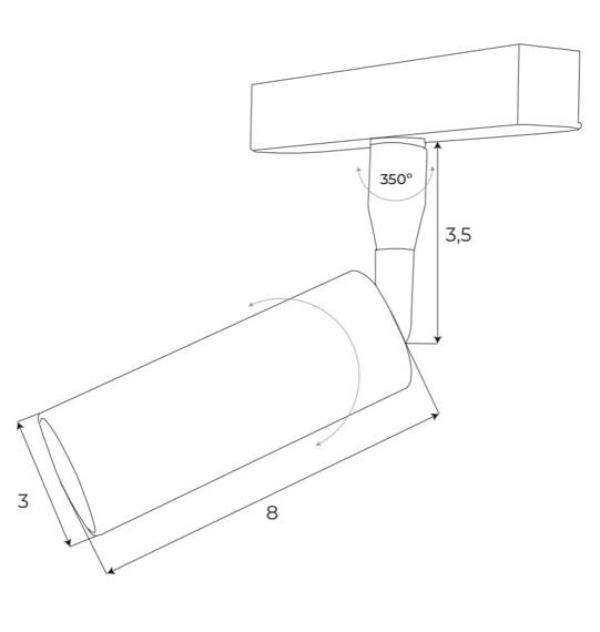 Lampa do szyny magnetycznej Maxlight Magnetic System On/Off M0030N